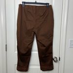Jones New York NWOT  Signature women’s brown stretch beaded cuff capri‎ pants 14 Photo 5