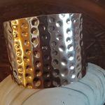 Gold tone Hammered Metal Cuff Bracelet Photo 0