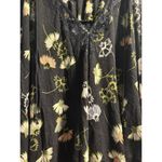 Free People  Love Potion Tank Womens Small Black Floral Sleeveless Split Back Photo 1