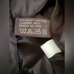 Vintage 80s Pelle Black Leather Trench Coat Shoulder Pads Suede Embossed Trim M Size M Photo 14