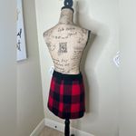 J.Crew Red & Black Buffalo Check Plaid 100% Wool Mini Skirt Size 10 Photo 12