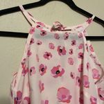 CAbi Shirt Pink Style 5218 Floating Poppy Tie Back Floral Halter Tank Top Photo 3