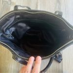 Coach Signature Stitch C Black Patent Leather Tote Bag, F19198 Photo 9