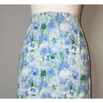 No Boundaries Women’s Floral Midi Asymmetric Blue White & Green Skirt 11-13 Photo 1
