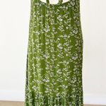 Lulus Lulu’s Missie Olive Green Floral Print Ruffled Tie-Back Midi Dress | Small Photo 9