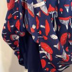 Modcloth Saturday splendor. a line dress blue with red mushrooms. Size XS Photo 6