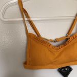 Zaful  Bikini Top Mustard Yellow Ribbed Medium 6 Photo 1