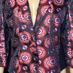 Diane Von Furstenberg 
Silk Floral Print Blazer Size 12 Photo 7