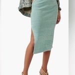 Free People Golden Hour Midi Skirt Aqua Malachite Large NWT Green Photo 0