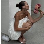 ACLER Otley Strapless Organza Mini Dress in White Size US 6 Photo 2