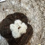 Cabela's  Cream and Brown Knit Beanie with Floral Detail Photo 2