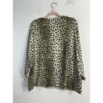Kate Hill Womans Womans Pull Over Sweater 2X Cheeta Print Scoop Neck 3/4 Sleeve Photo 1