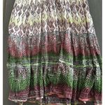 Geometric‎ Gauzy Flowy Maxi Dress Floral Romantic Made In India Medium White Photo 2