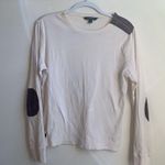 Ralph Lauren Lauren Faux Suede Elbow Patch Cotton Top Zipper (Sz XL) Cream Photo 1