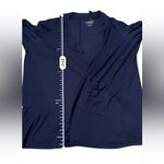 Torrid  Super Soft Knits Dark Blue Ruched Long Sleeve Open Cardigan‎ Sz 3X NEW Photo 4