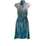 Athleta  Women's Size XS Balsa Burnout Blue Halter Outdoor Dress‎ Photo 5