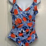 Seekers Essentials Australia Red Blue White Padded Swimsuit Size 14 EUC #6894 Photo 1