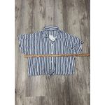 BeachLunchLounge  Olive Stripe‎ Tie Waist Top NWT Size M Photo 5