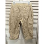 Fresh Khaki Cargo Tan Capri Pants Size 6 Mid Rise Pockets Zip Strappy Detail Photo 4