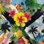 Talbots  Navy and Green Tropical Skirt 10 NWT Photo 1