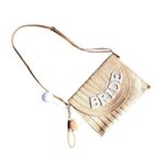 Bride Woven and Pearl Crossbody Purse White Photo 2