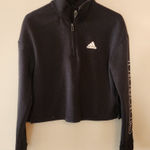 Adidas  black full zip cropped jacket size womens medium Photo 0