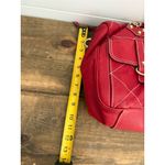MANIA Women's Red‎ Leather Shoulder Bag w/ Gold Chain Handles made in Italy Red Photo 6