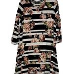 Fortune + Ivy Grey Black Floral Knee Length 3/4 Sleeve Sweater Dress Women's XXL Photo 0