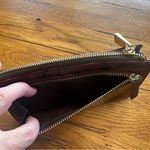 Valentina Embossed Leather Zip Around Wallet with a Leaf Motif Pattern in Brown Photo 11