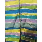 Jeremy Spenser Women's Small Silk Vest, Cool Multicolor Striped Vest, 100% Silk Blue Photo 4