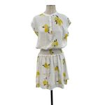 Rails Angelina Dress Mini Linen Citronnade Lemon Print White Yellow Size Small Photo 2