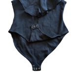 Instant Action Bodysuit Vintage Size Medium Sleeveless Black Ruffle Pearl 90s Photo 3