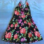 Forever 21 Dark Floral Strappy Back Mini Dress Photo 0