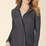 Soma  Live Loungewear Vintage Terry Button Front Jacket Gray Photo 0