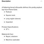 Planet Gold  Long Sleeve Smocked Peplum Top Womens Small Sundress Yellow New Photo 9