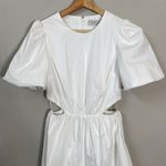 WAYF Puff Sleeve Cutout Ruffle Mini Dress Womens Small* White Fit & Flare Bridal Photo 6