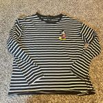 ZARA Disney Mickey Mouse Striped Long Sleeve Shirt  Women Size M Black White Photo 0