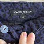 Mario Serrani  Italy Diamond Print Navy Blue Trousers, Business Casual Pants, 12 Photo 8