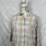 Diane Von Furstenberg Vintage 80’s  Plaid 3/4 Sleeve Button Down Blouse Size S Photo 8