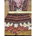 American Eagle Women XXS Paisley Boho Romper Long Bell Sleeve Colorful Beach Photo 7