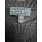 Laundry by Shelli Segal Laundry by Shelli Segal Layered Two-Fer Sweater Top XS Black/Blue Stripes Photo 3