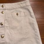 J.Crew  Textured Denim Patch Pockets‎ Gold Buttons Mini Skirt in Ecru Size 27 Photo 9