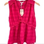 Lucky Brand  dark pink sleeveless ruffle top small Photo 2