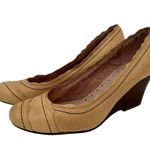Seychelles  Yellow Leather Retro Round Toe Wedge Heels Size 7.5 Photo 1