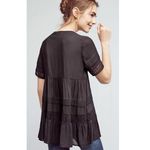 Maeve Anthropologie  Women's Black Lace Tiered Blouse Size S Photo 1