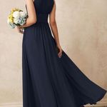 David's Bridal AW Dorian Bridesmaid Prom Formal Occasion Wedding Guest Dress, Dark Navy, 10 Photo 1
