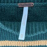 Free People  Striped Cropped Sweater‎ Women XS Mock Neck Green Knit Pullover Photo 4