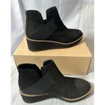 Eileen Fisher  Women's Lark Wedge Heel Bootie Black Suede Sz 6M EUC Photo 2