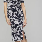 White House | Black Market New! Matte Jersey Ruched Tie-Front Midi Dress, size 6 Photo 0