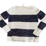 GAP Sweater Womens Size Small Blue Pullover Striped Long Sleeve Minimalist Cozy Photo 0